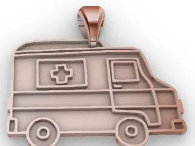 Medic Ambulance Paramedic EMT Charm Bracelet Necklace Jewelry  3D print model