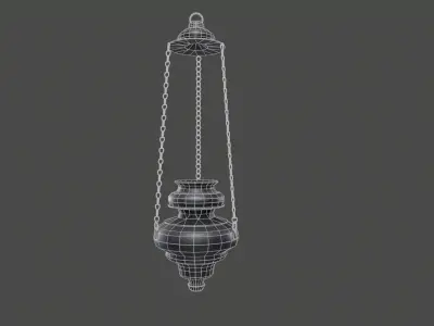 Hanging Medieval Oil Lamp - Game Ready Prop Low-poly 3D model