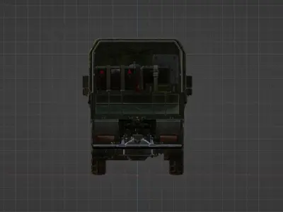Army Mercedes Truck Low-poly 3D model