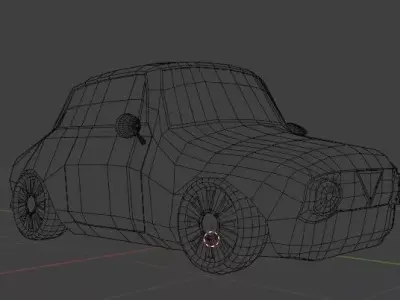 Low-Poly Red Sports Car Game-Ready PBR Vehicle Stylistic FBX OBJ Low-poly 3D model