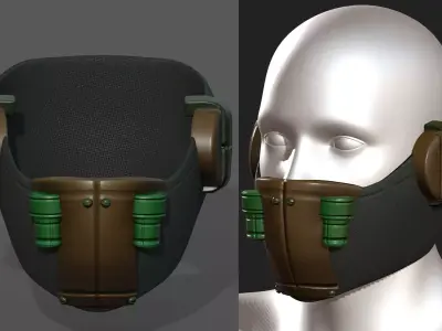 Gas mask respirator respirator military combat 3d  Low-poly 3D model