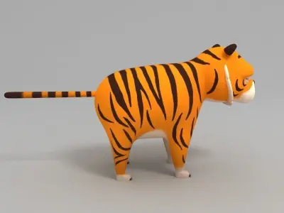 Tiger cartoon 3D model purchase