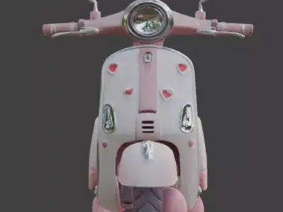 Stylized 3D Valentine Scooter Model Low-poly 3D model