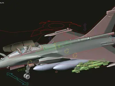 Dassult Raffale Fighter jet 3d model 3D model