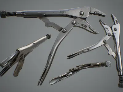 Locking Pliers Low-poly 3D model