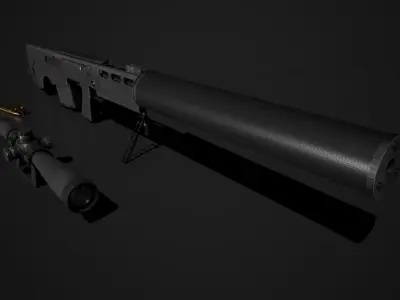 VKS sniper rifle Low-poly 3D model