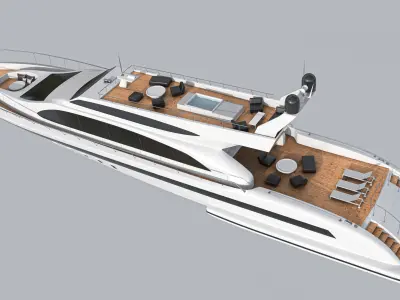 yacht 1 motor Low-poly 3D model by goldratio