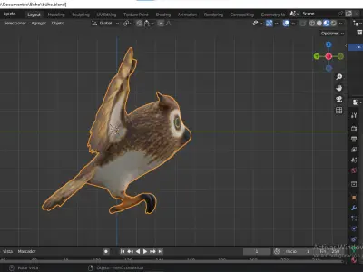 cute owl Low-poly 3D model