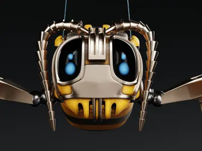 Robot wasp mechanical 3D model