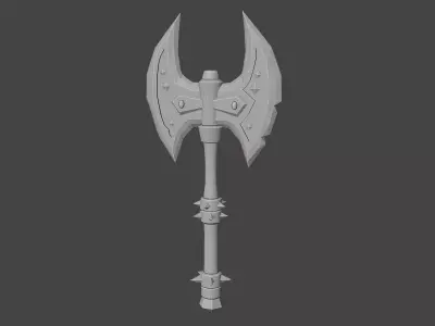 sword axe Low-poly 3D model