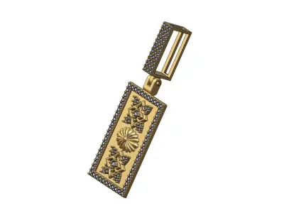 Diamond artdeco ornaments pendant with iced bail 3D print model