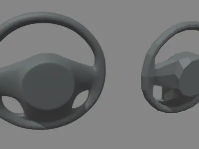 Steering Wheel Car Custom Low-poly 3D model