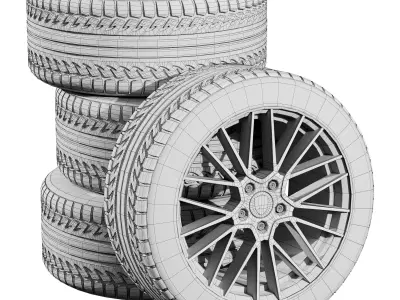 Porsche wheels 3D model from CGTrader