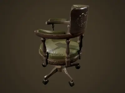 Antique Chair - PBR Game Ready Low-poly 3D model get