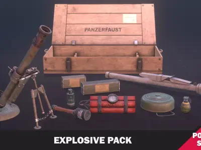 Explosive Pack  Low-poly 3D model