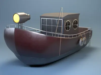 Watercraft Boat Cartoon Ship Free 3D model