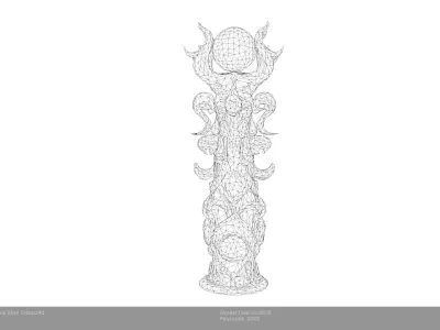 Low Poly Stylized Etheral Alien Totem Low-poly 3D model