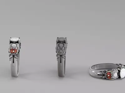 S00036 Sci-Fi Engagement Ring 3D print model