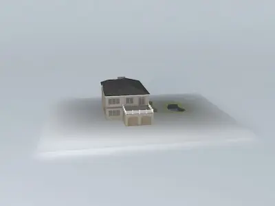 White Brick Mansion Free 3D model