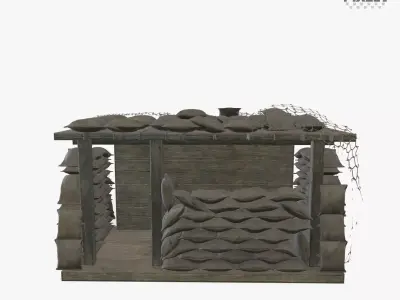 Sack Barricade Low-poly 3D model