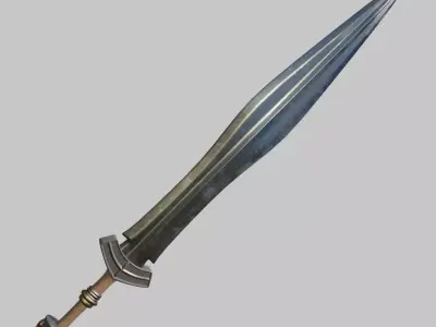 straight classic Germanic sword high 3D model