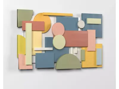 Wall Colored shapes Decoration - 90x50 - Collection - Part 5 3D model