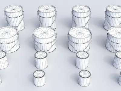 Paint cans  Low-poly 3D model