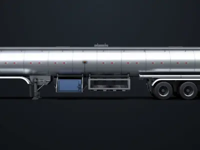 Generic Food Tank Trailer 02 For Heavy Truck PBR Low-poly 3D model