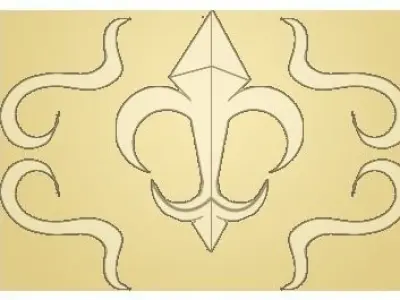 3D Ornament set ornate gold logo Low-poly 3D model