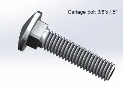 Carriage bolt  set 3D model