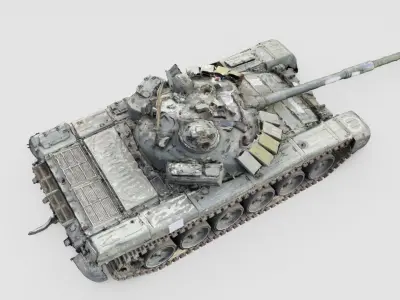 Russian T-90 tank destroyed by Ukrainian army  3D model purchase