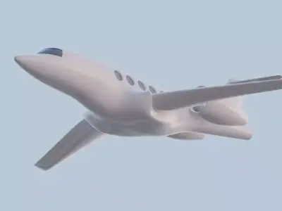 private jet high detailed low poly count 3d model  Low-poly 3D model