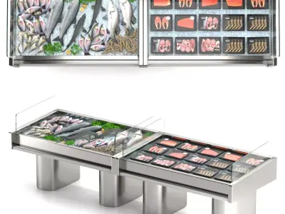 Display counter seafood 3D model
