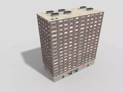 Residential Building Low-poly 3D model
