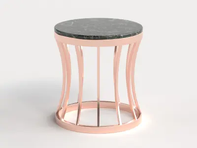 Table 7 Steel Marble Top Coffee Table Low-poly 3D model