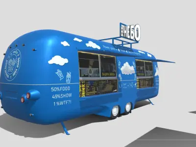 Food truck  Strealiner ENK-8 VT -in sky- livery Low-poly 3D model
