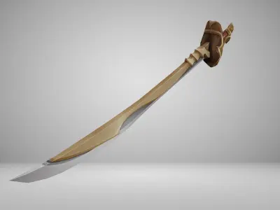Futuristic Sword Low-poly 3D model 11