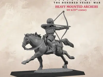 Medieval Mounted Archer 14th century 3D print model