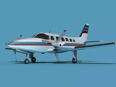 Piper PA-31-350 Navajo Chieftain V04 3D model