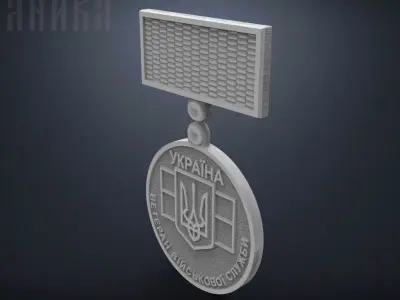 Medal Veteran of military service 3D print model