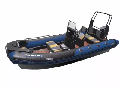 Rigid-Hulled Inflatable Boat PBR Low-poly 3D model