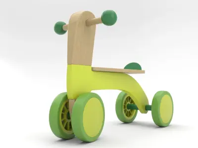 Tricycle for Kids Low-poly 3D model purchase