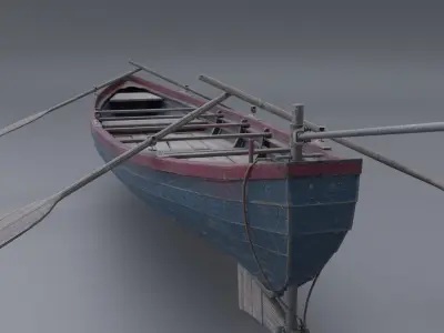 Wood Boat 3D model