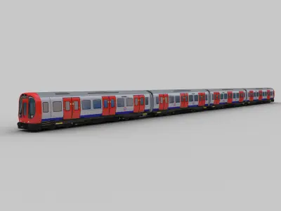Tube Train Lowpoly  Low-poly 3D model