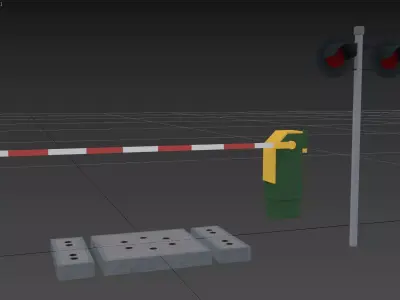 Raiload Crossing Kit Low-poly 3D model