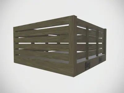 Wooden Tray Low-poly 3D model
