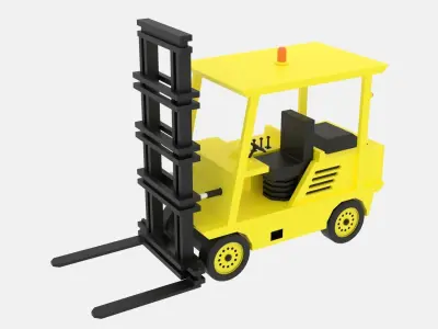 Cartoon Forklift Low-poly 3D model