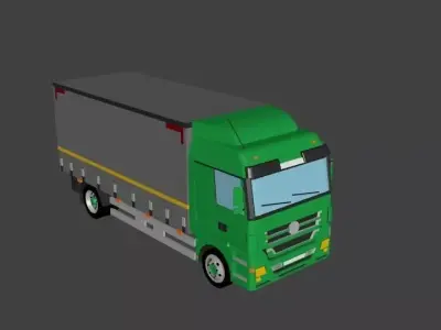 Box truck lowpoly Low-poly 3D model