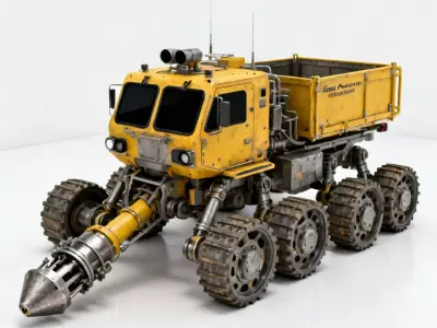 Realistic Aegis Mining Rover 3D Model Low-poly 3D model