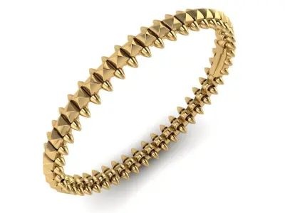 Bracelet 2 3D print model gold spike bangle 3D print model